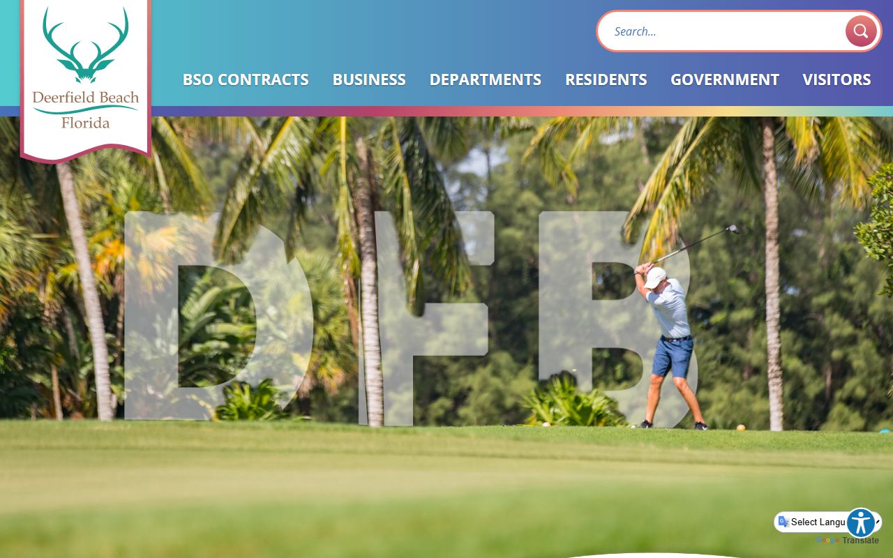 Deerfield Beach city homepage for unclaimed money searches