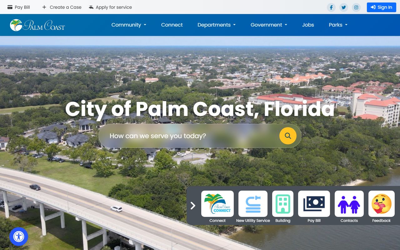 City of Palm Coast website for Palm Coast unclaimed money