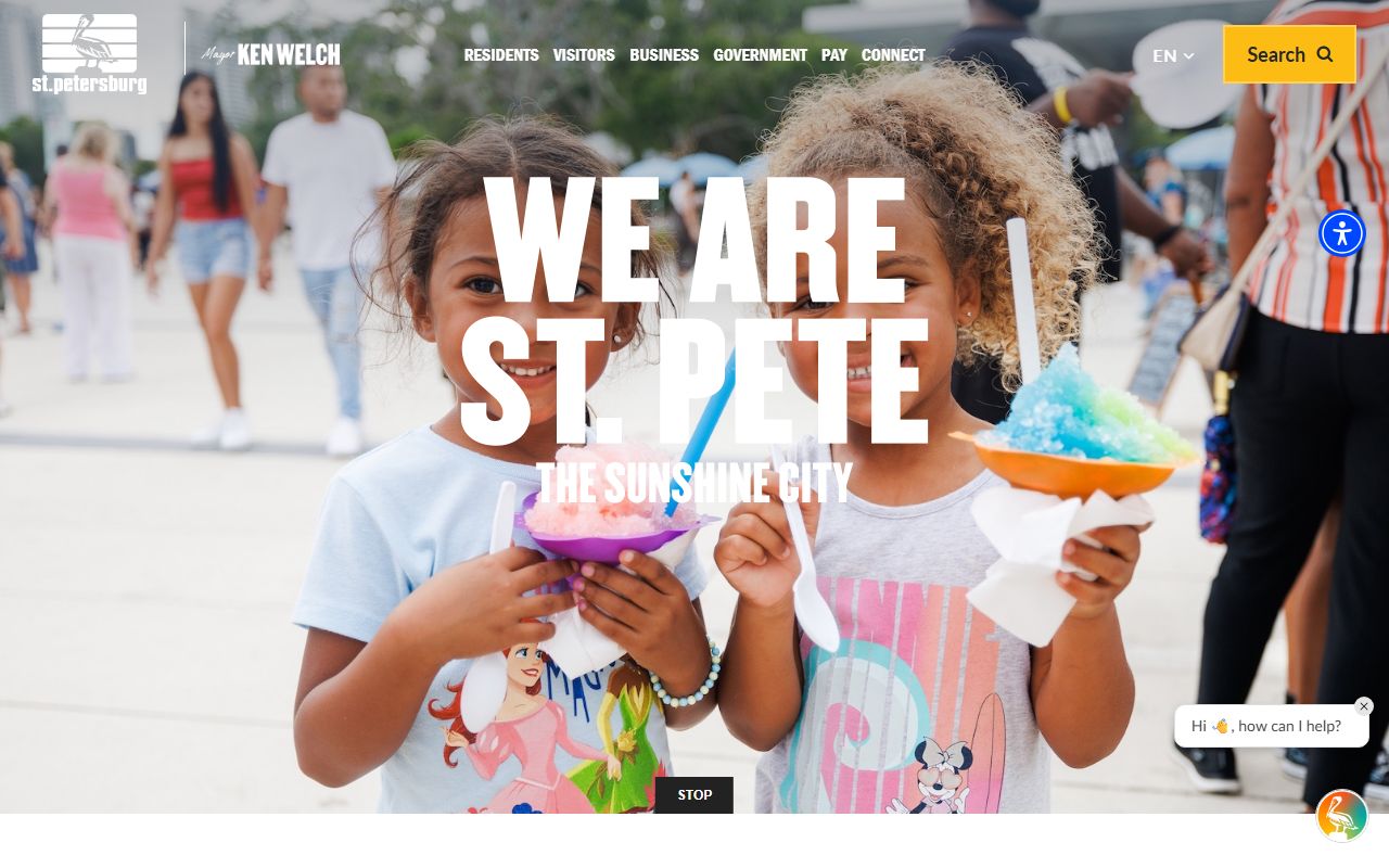 St. Petersburg city homepage for unclaimed money research