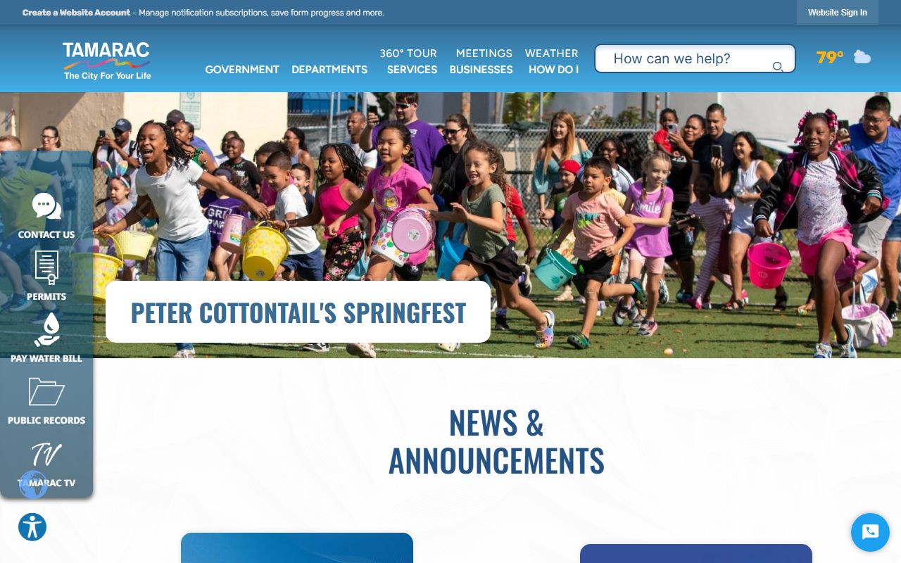 Tamarac city government homepage for unclaimed money research